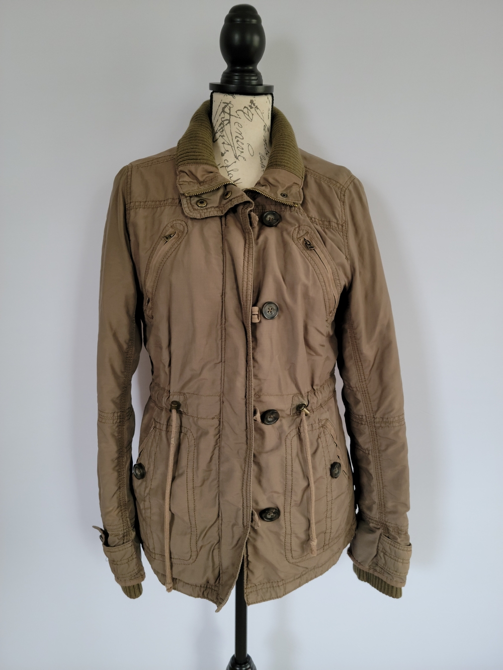 American Eagle Outfitters Taupe Y2k Grunge Millitary/Utility Jacket Size M